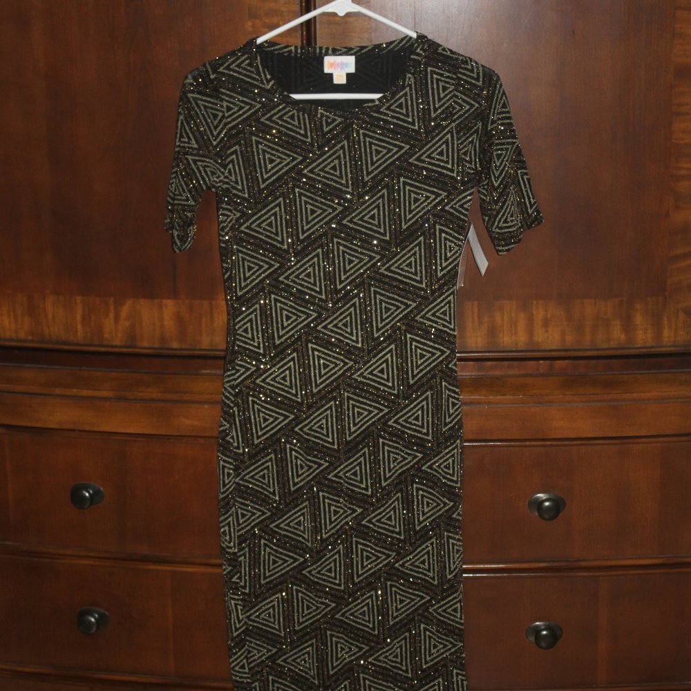 Black and gold lularoe xxs dress julia
